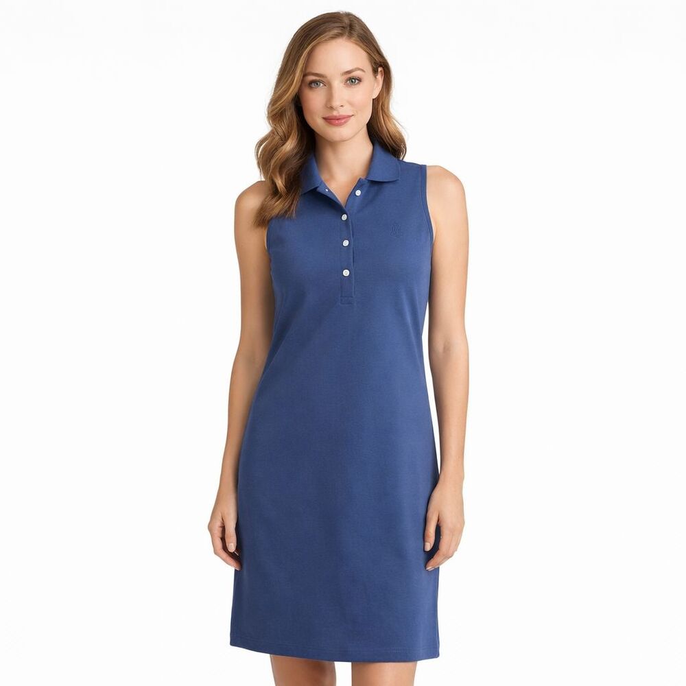 Brooks Brothers Pique Cotton Polo Dress Size S Periwinkle Sleeveless Knit Golf